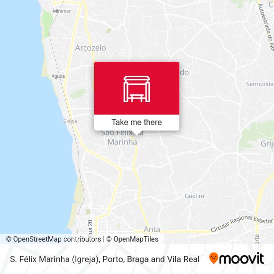 S. Félix Marinha (Igreja) map