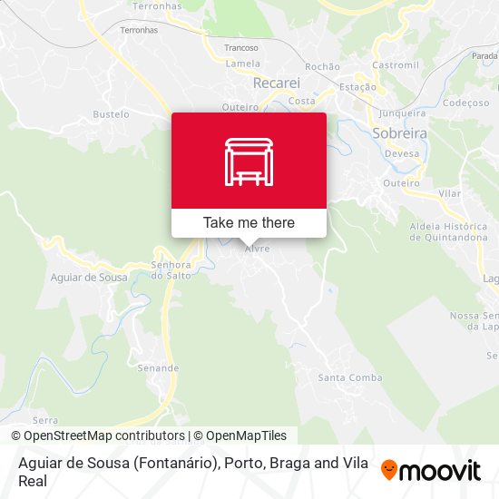 Aguiar de Sousa (Fontanário) mapa