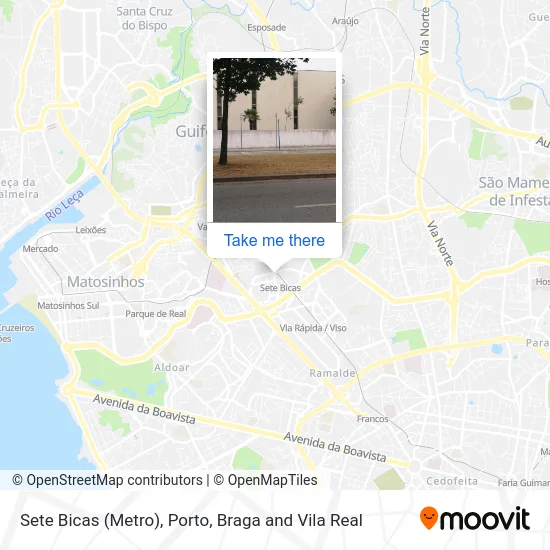 Sete Bicas (Metro) map