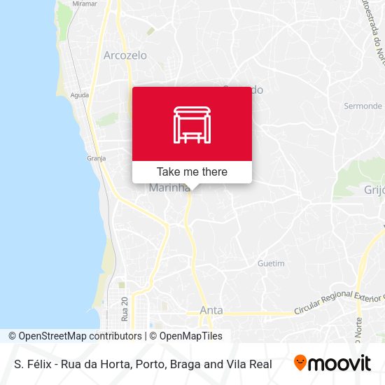 S. Félix - Rua da Horta mapa