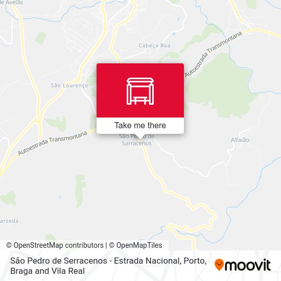 São Pedro de Serracenos - Estrada Nacional mapa