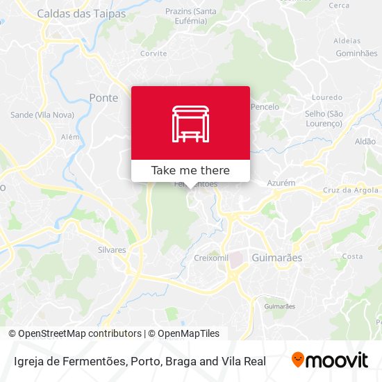 Igreja de Fermentões mapa