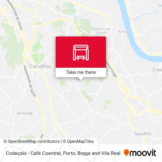 Codeçais - Café Coentral mapa