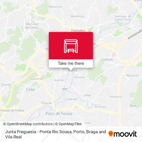 Junta Freguesia - Ponte Rio Sousa map