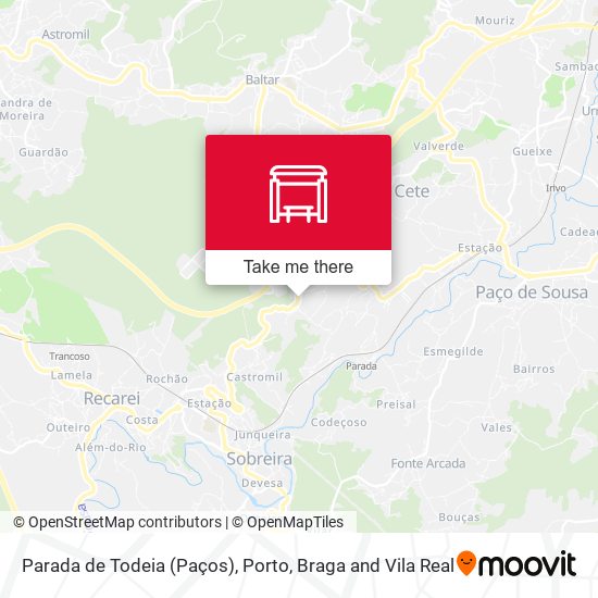 Parada de Todeia (Paços) map