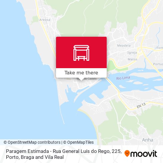 Paragem Estimada - Rua General Luís do Rego, 225 map