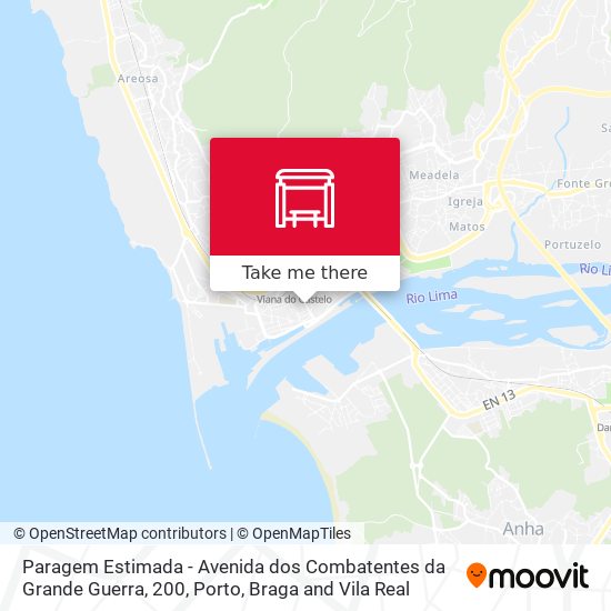 Paragem Estimada - Avenida dos Combatentes da Grande Guerra, 200 map
