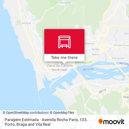 Paragem Estimada - Avenida Rocha Paris, 103 mapa