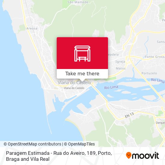Paragem Estimada - Rua do Aveiro, 189 mapa