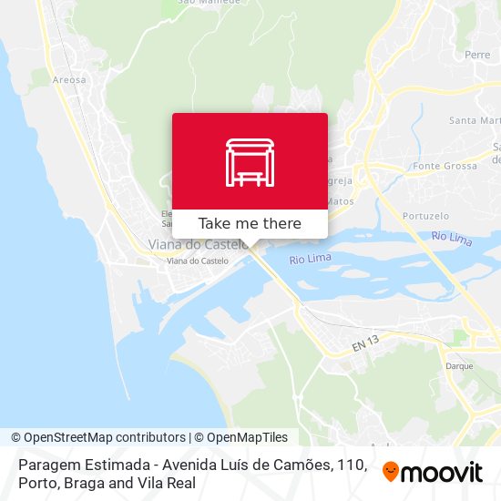 Paragem Estimada - Avenida Luís de Camões, 110 mapa