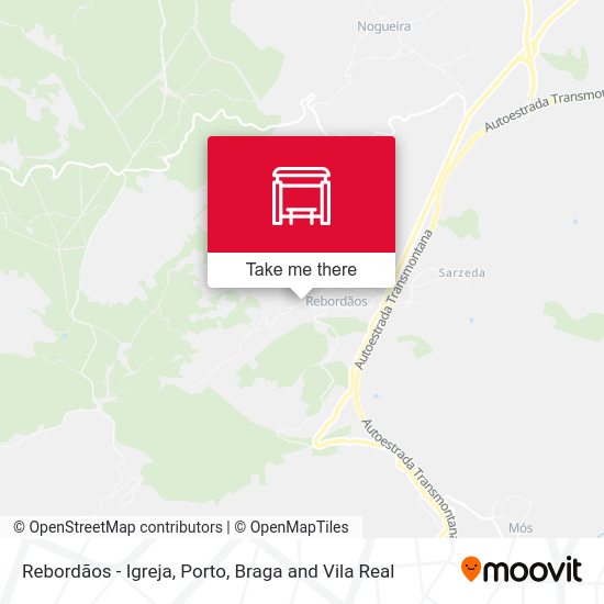 Rebordãos - Igreja mapa