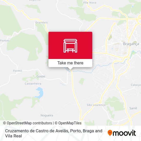 Cruzamento de Castro de Avelãs map