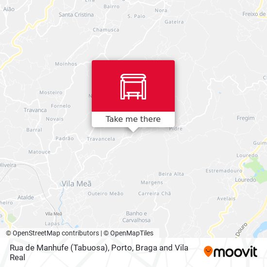 Rua de Manhufe (Tabuosa) mapa