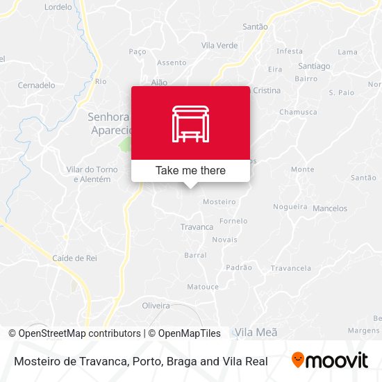 Mosteiro de Travanca mapa