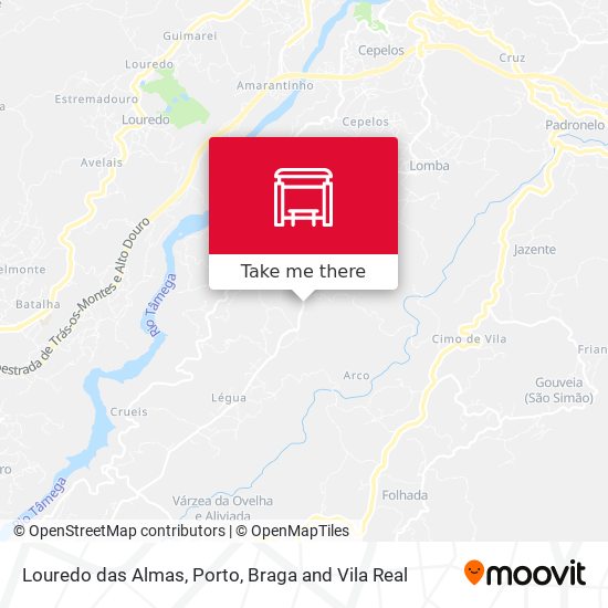 Louredo das Almas mapa