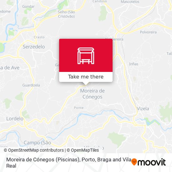 Moreira de Cónegos (Piscinas) mapa