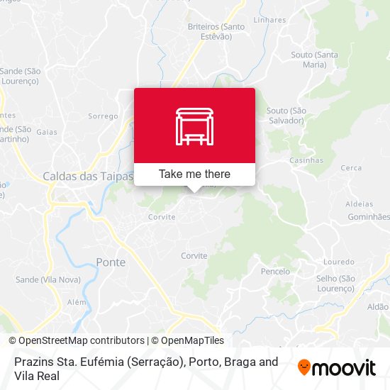 Prazins Sta. Eufémia (Serração) mapa