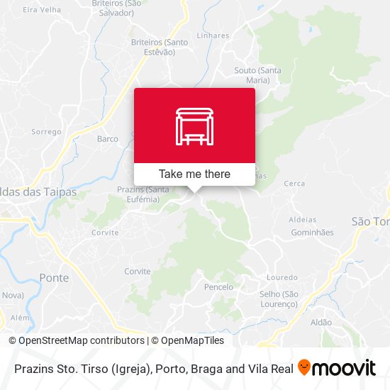 Prazins Sto. Tirso (Igreja) map