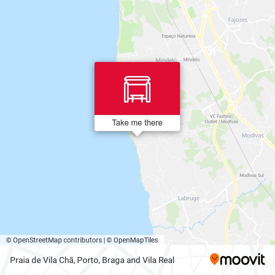 Praia de Vila Chã mapa