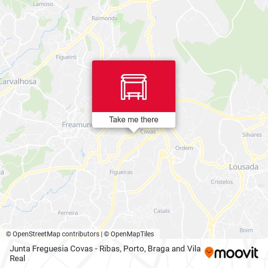 Junta Freguesia Covas - Ribas map