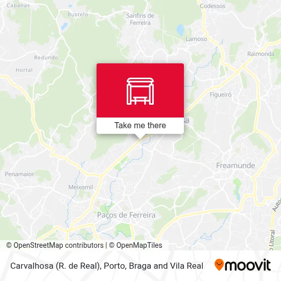 Carvalhosa (R. de Real) map