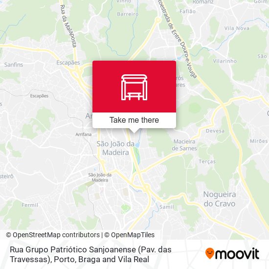 Rua Grupo Patriótico Sanjoanense (Pav. das Travessas) mapa