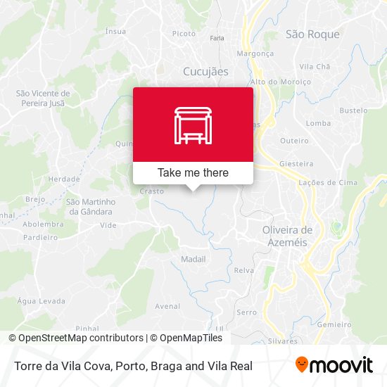 Torre da Vila Cova mapa