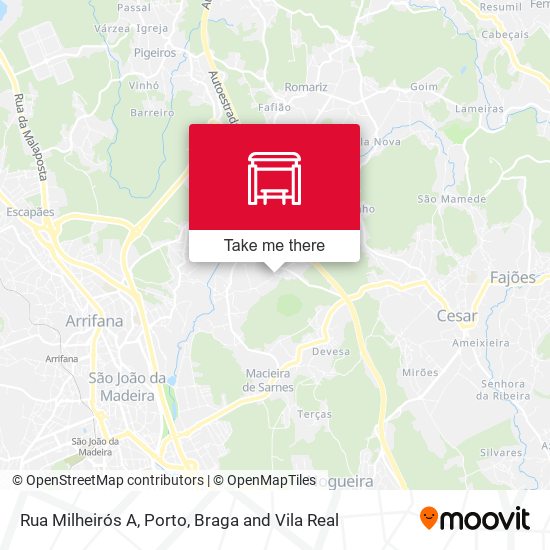 Rua Milheirós A map