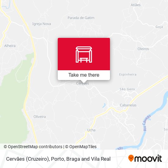 Cervães (Cruzeiro) mapa