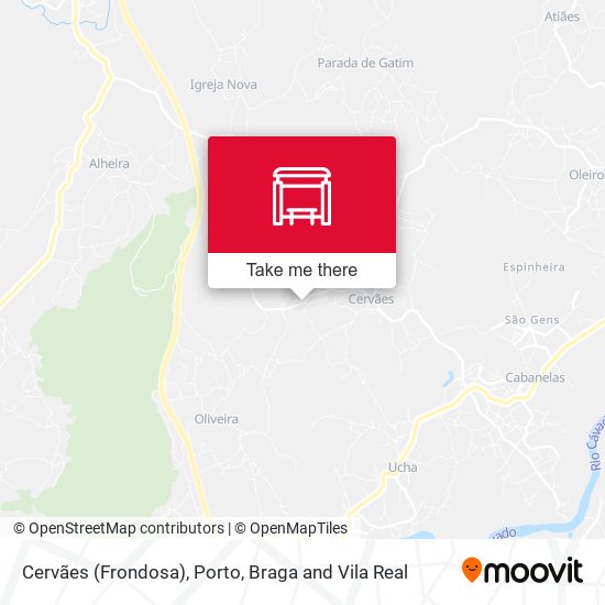Cervães (Frondosa) mapa