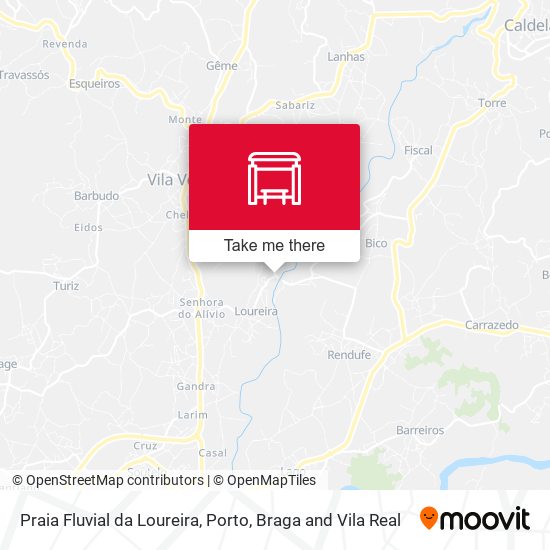 Praia Fluvial da Loureira mapa