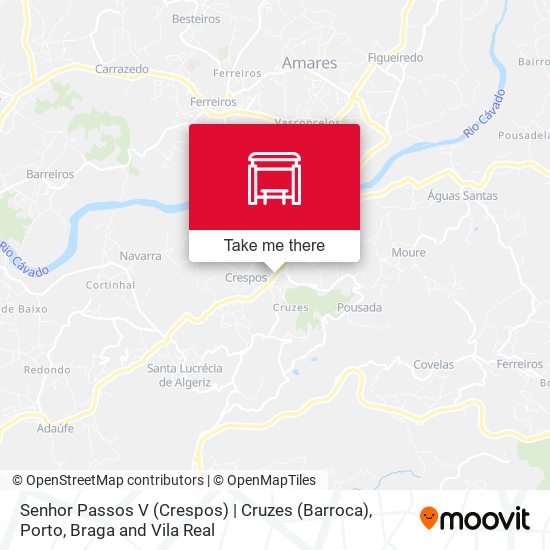 Senhor Passos V (Crespos) | Cruzes (Barroca) map