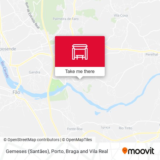 Gemeses (Santães) mapa