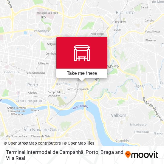 Terminal Intermodal de Campanhã mapa