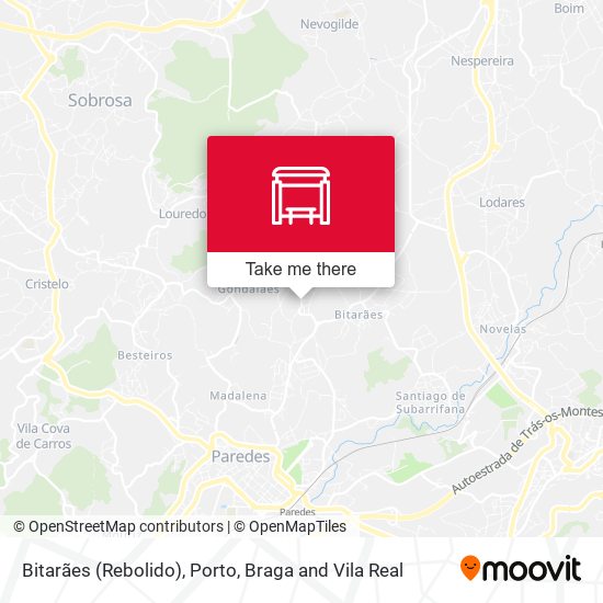 Bitarães (Rebolido) mapa