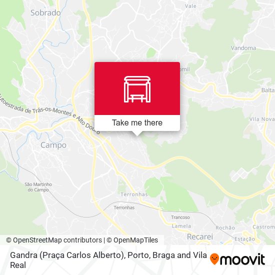 Gandra (Praça Carlos Alberto) mapa