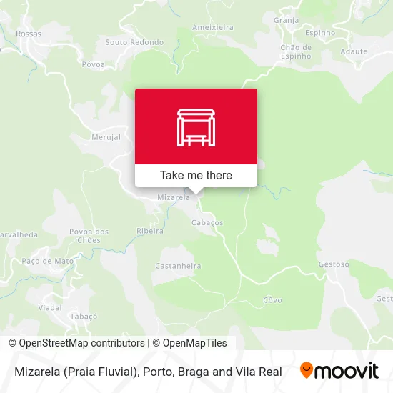 Mizarela (Praia Fluvial) map