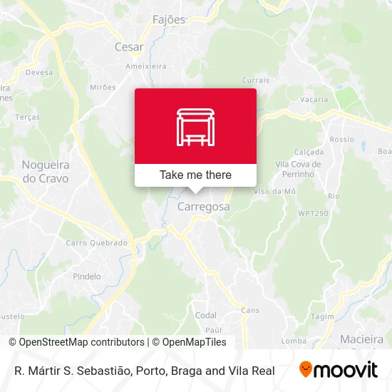 R. Mártir S. Sebastião map