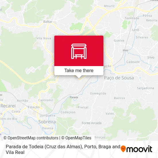 Parada de Todeia (Cruz das Almas) map