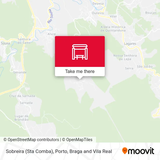 Sobreira (Sta Comba) map