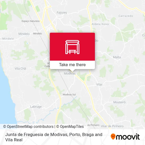 Junta de Freguesia de Modivas map