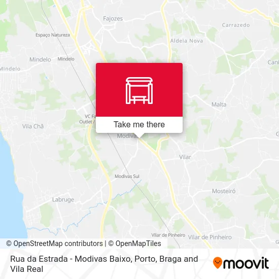 Rua da Estrada - Modivas Baixo mapa
