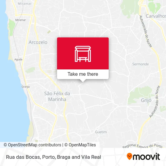Rua das Bocas mapa