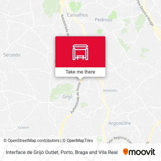 Interface de Grijó Outlet map