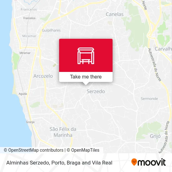 Alminhas Serzedo map