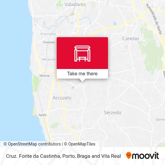 Cruz. Fonte da Castinha map