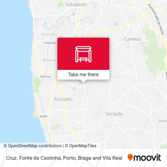 Cruz. Fonte da Castinha map