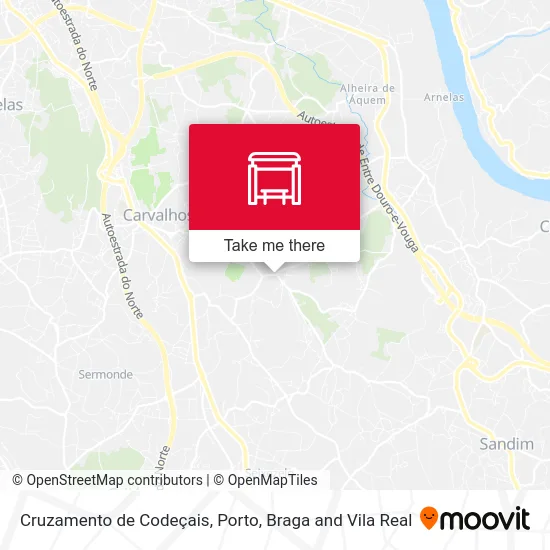 Cruzamento de Codeçais map