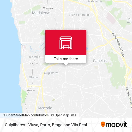 Gulpilhares - Viuva map