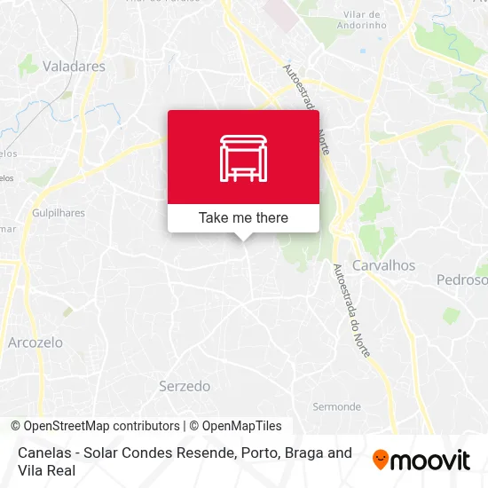 Canelas - Solar Condes Resende map